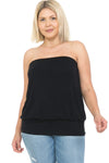 Women and Plus Size Solid Blouson Tube Top