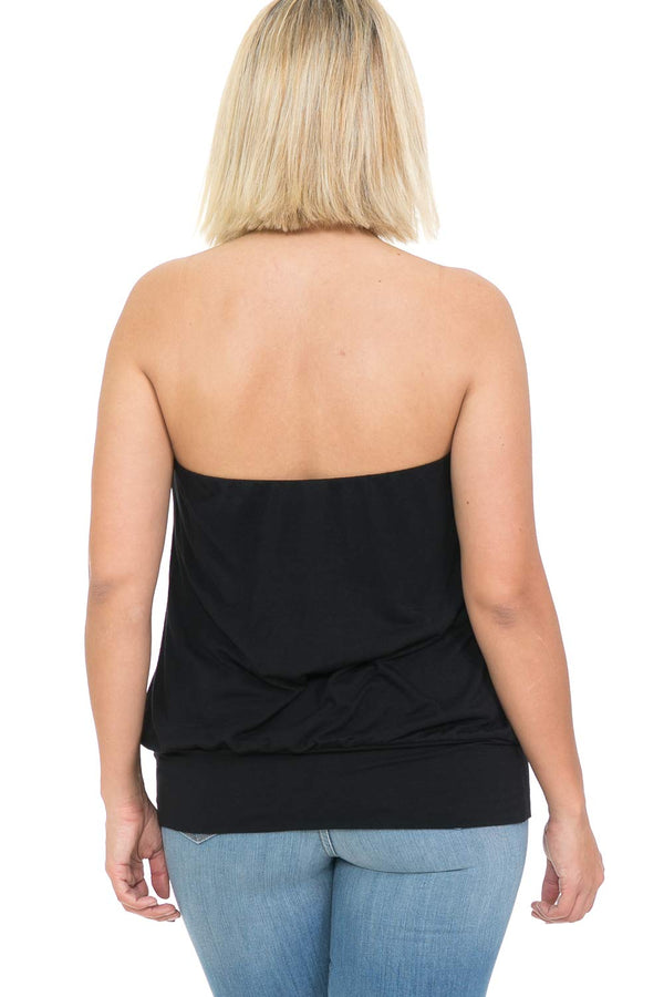 Women and Plus Size Solid Blouson Tube Top