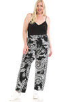 Women and Plus Size ITY Paint Print Wide Leg Pants