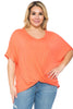 Plus Size V-Neck Twist Front Top