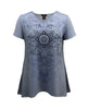 Plus Size Medallion Short Sleeve High-Low Print Top