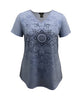 Plus Size Medallion V-Neck Short Sleeve Graphic Print Top