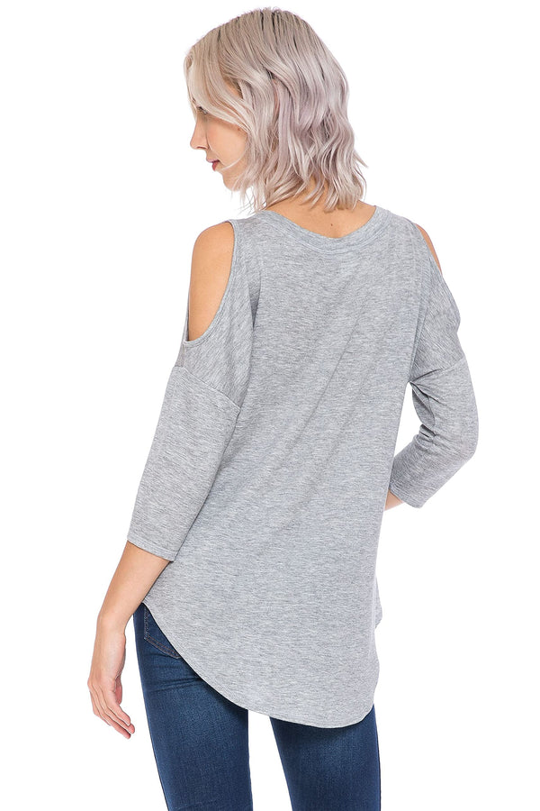 Women and Plus Size French Terry Cold Shoulder Sweatshirt