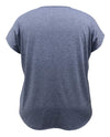 Plus Size Necklace Crew Neck Dolman Short Sleeve Print Top