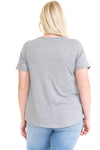Plus Size Medallion V-Neck Short Sleeve Graphic Print Top