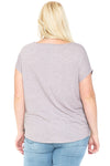 Dolman Short Sleeve Purple Floral Print Top
