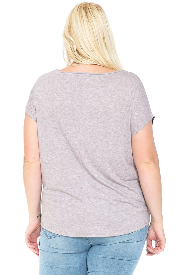 Dolman Short Sleeve Purple Floral Print Top