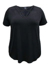 Plus Size Criss-Cross Neck Short Sleeve Top