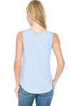 Women and Plus Size Navy Paisley V-Neck Printed Tank Top