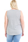 Women and Plus Size Teal Paisley V-Neck Printed Tank Top