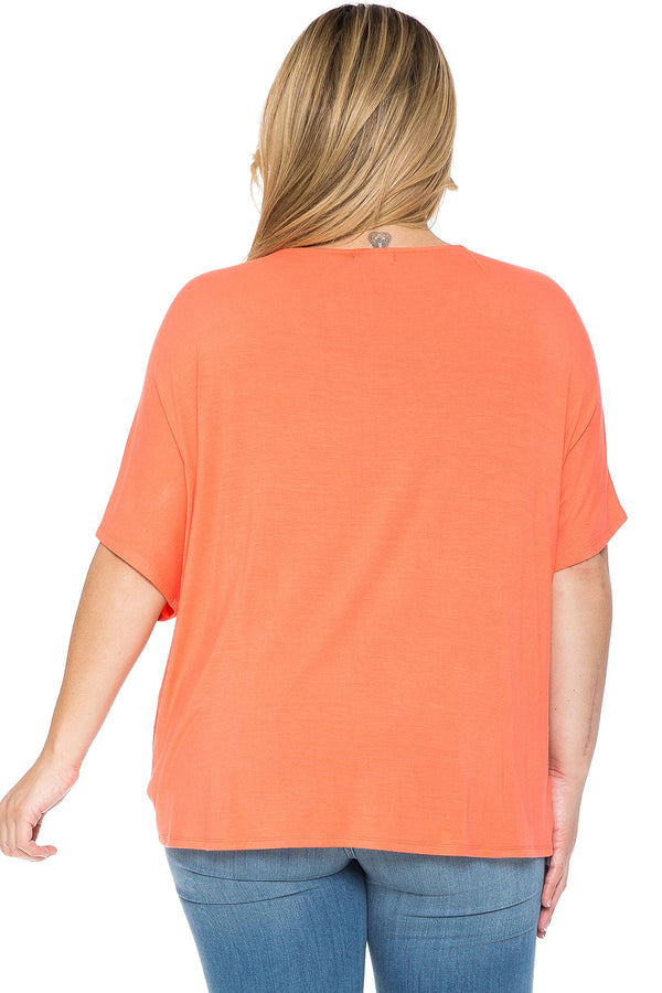 Plus Size V-Neck Twist Front Top