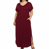 Plus Size Solid Maxi Dress