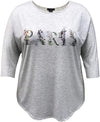 Paris 3/4 Dolman Sleeve Print Top