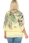 Women's Floral Printed Elastic Waist Chiffon Poncho