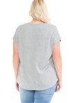 Women's Medallion V-Neck Dolman Short Sleeve Top