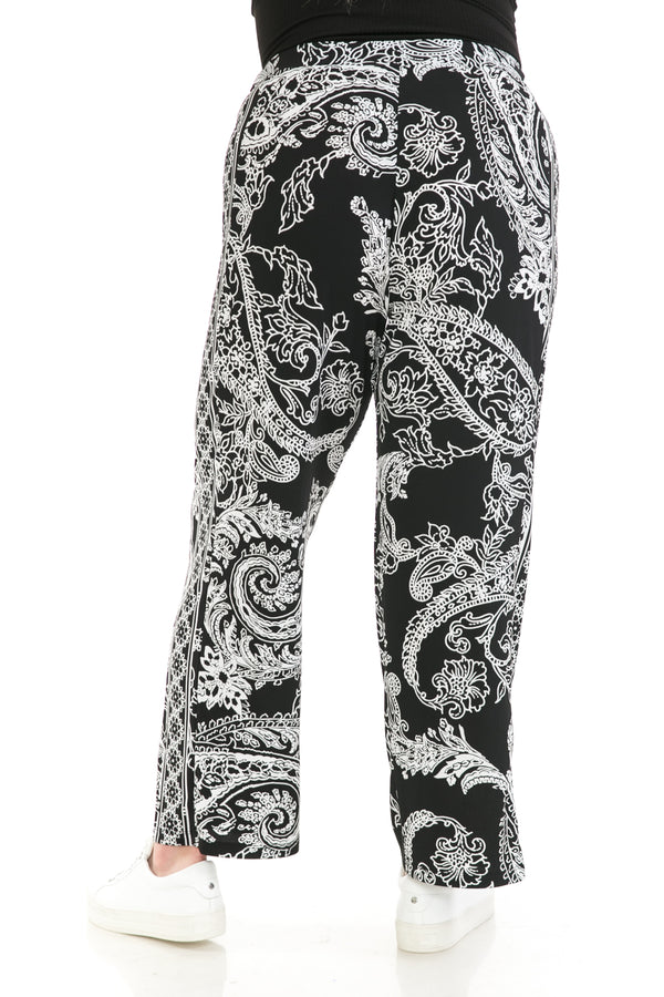 ITY Paisley Border Print Wide Leg Pants