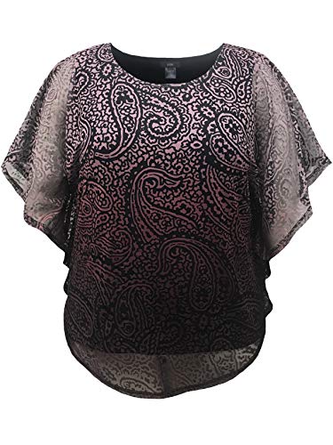 Paisley Burnout Poncho Blouse Top