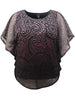 Paisley Burnout Poncho Blouse Top