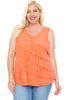 Women and Plus Size V-Neck Ruffle Tank