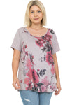 Women's Floral Swing Short Sleeve Print Top