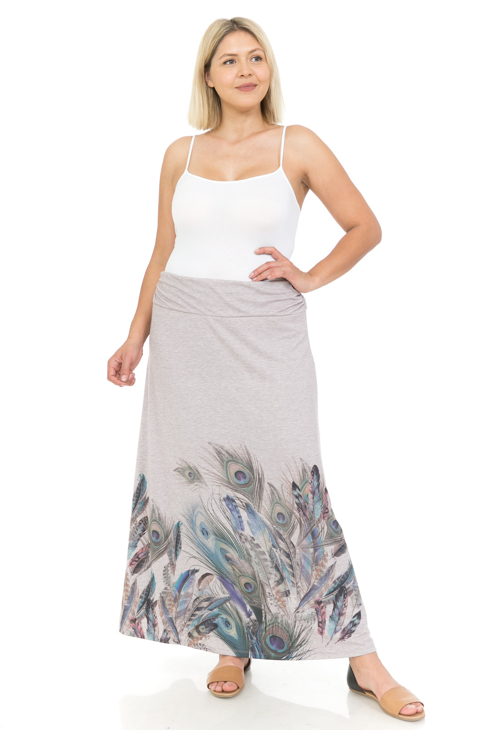 Multi. Floral Casual Maxi Skirt | Leebe