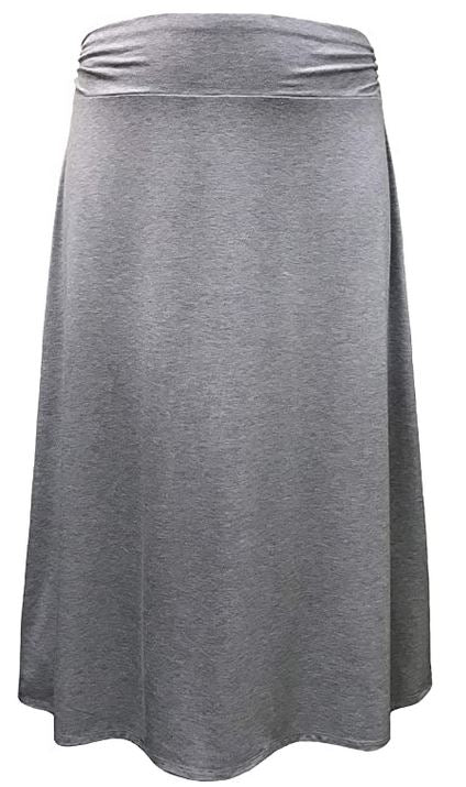 Heather Grey Casual Maxi Skirt | Leebe