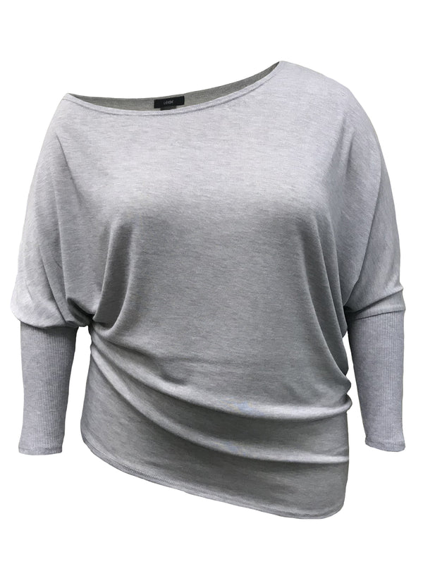 Grey Off Shoulder Sweater