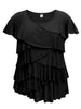 Women's Crew Neck Short Sleeve Ruffle Top