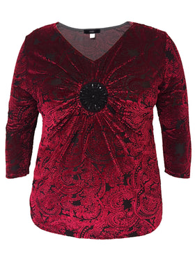 Red Velvet Medallion Top