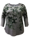 Floral 3/4 Sleeve Print Top