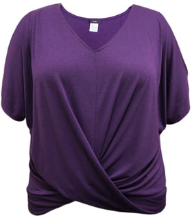 Twist Front Cold Shoulder Purple Top