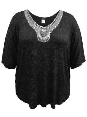 Embellish Mid-Length Dolman-Sleeve Top