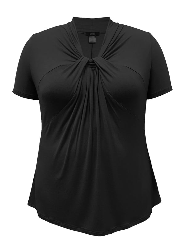 Black Drape Neck Top