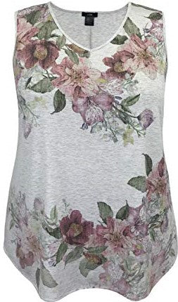 Women and Plus Size Multi. Floral V-Neck Printed Tank Top