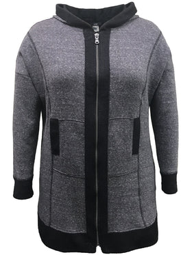 Tunic Length Zip-Up Hoodie