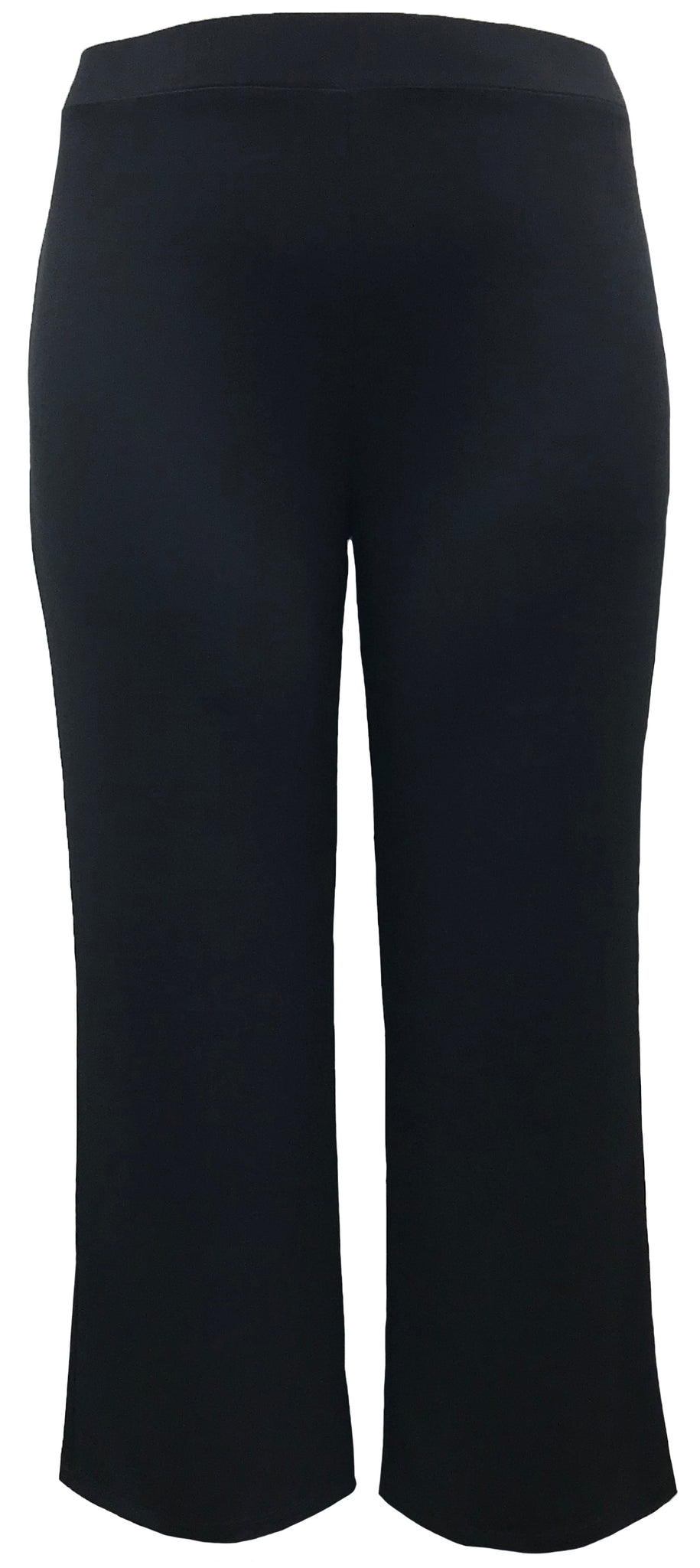 Women's Solid ITY Knit Straight Wide Leg Pants | Leebe