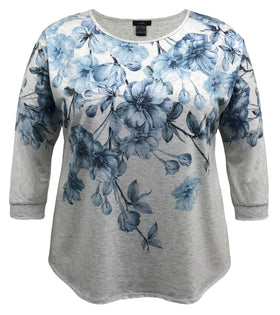 Floral 3/4 Sleeve Print Top