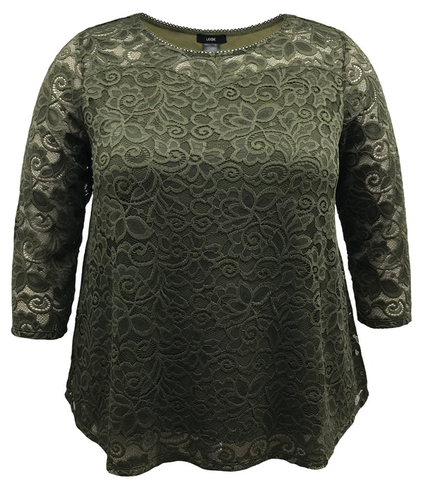 3/4 Sleeve Lace Top