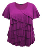 Women's Crew Neck Short Sleeve Ruffle Top