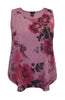 Women and Plus Size Mauve Floral  Printed Tank Top
