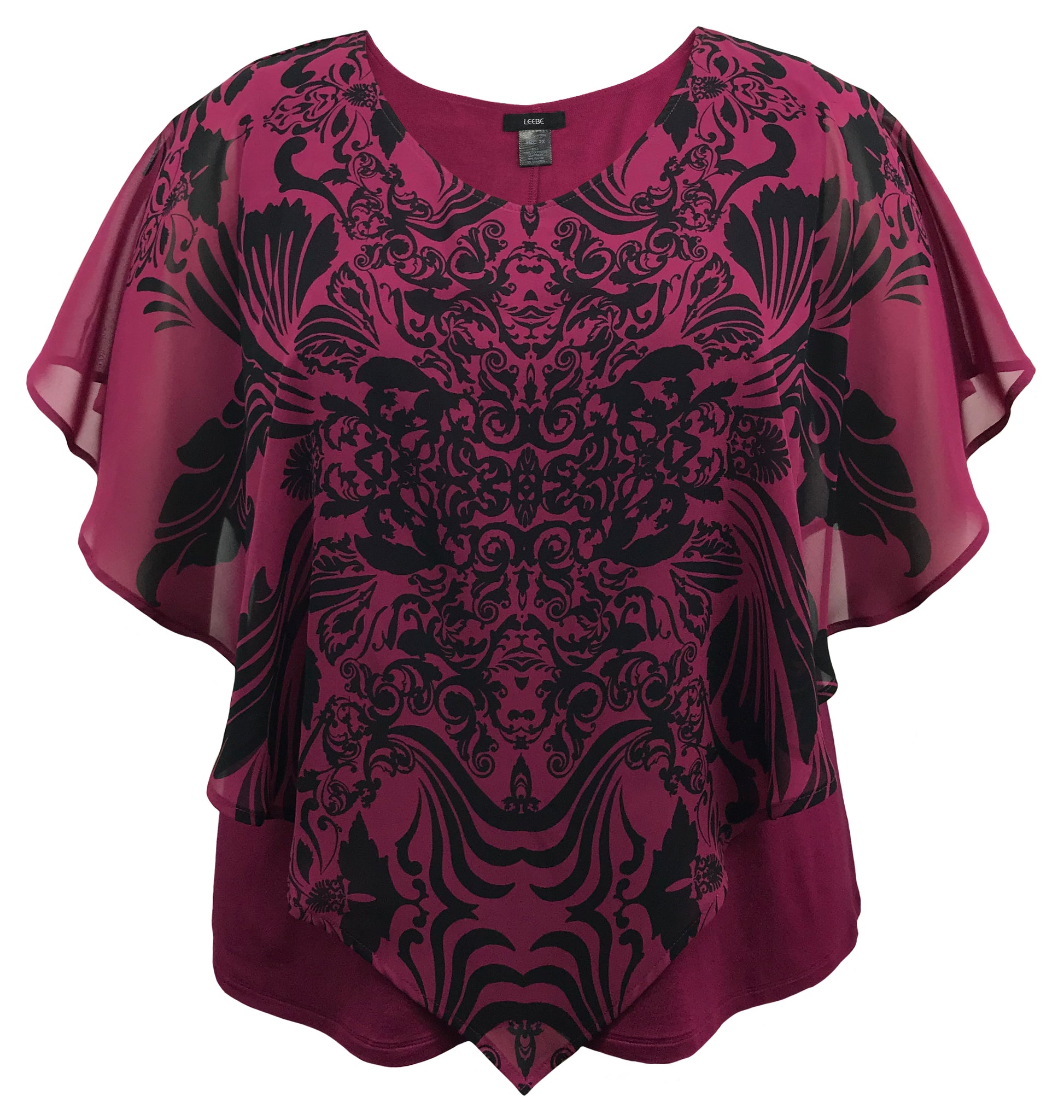 LEEBE Women's Plus Size Double-Layered Burnout Poncho Top (S-3X) (S,  Purple) : : Clothing, Shoes & Accessories