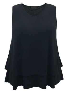 Plus Size Solid V-Neck Tier Tank