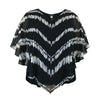 Women's Tie-Dye Double-Layered Chiffon Poncho Top