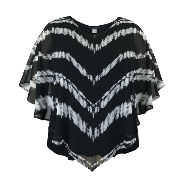 Women's Tie-Dye Double-Layered Chiffon Poncho Top