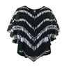 Women's Tie-Dye Double-Layered Chiffon Poncho Top