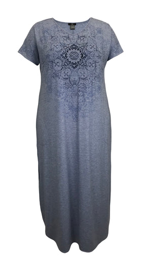 Women's Blue Medallion Maxi Dress