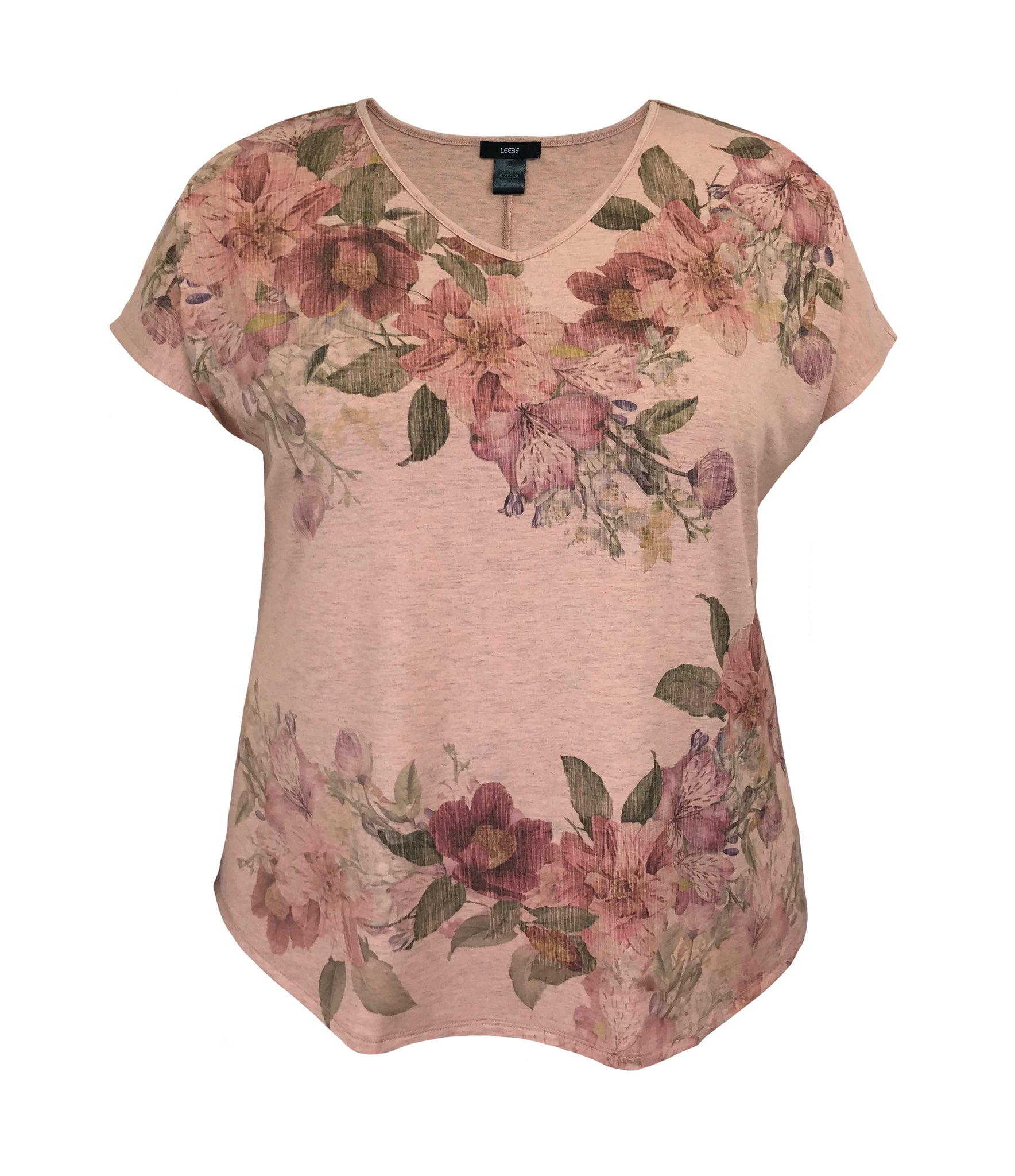 Lock And Love Women's V-Neck Dolman Top - Slouchy Short Sleeve Knit Shirt, Size M In Rust