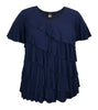 Women's V-Neck Short Sleeve Ruffle  Top