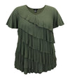 Women's V-Neck Short Sleeve Ruffle  Top