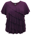 Women's V-Neck Short Sleeve Ruffle  Top